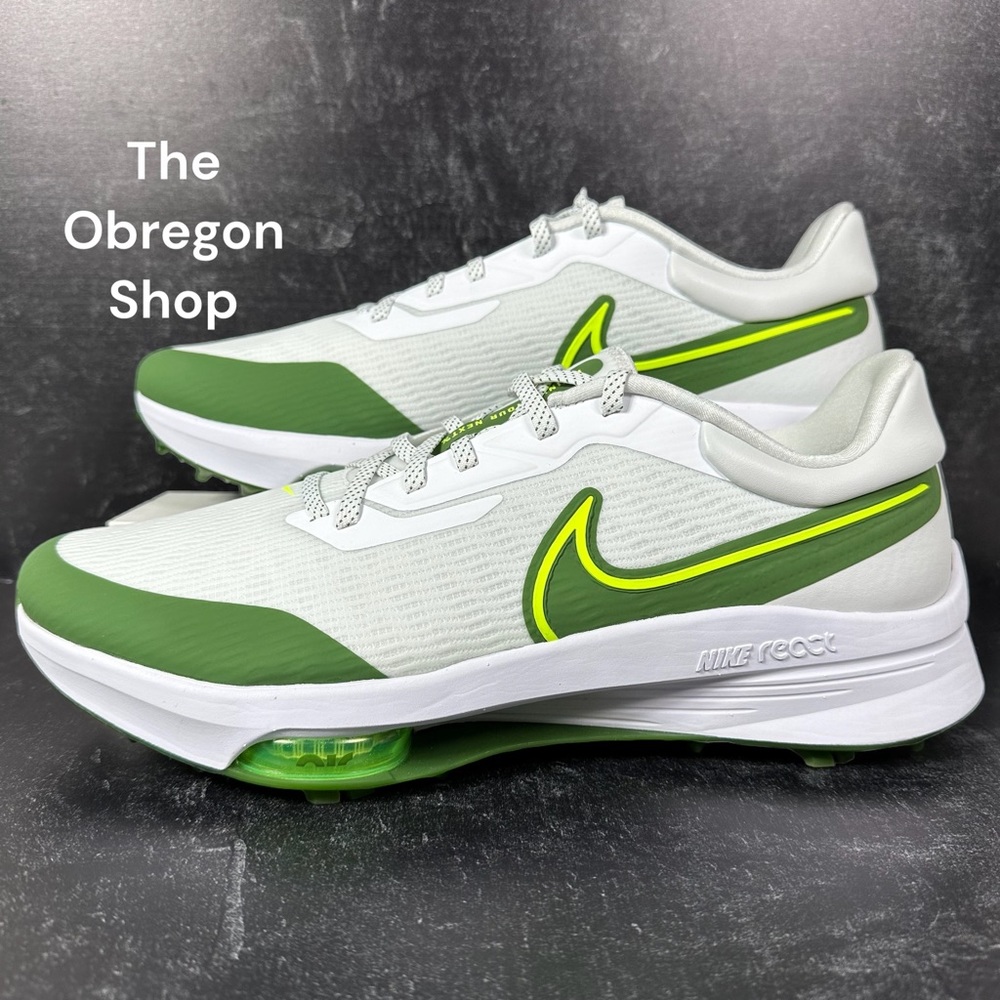 AIR ZOOM INFINITY TOUR NEXT% MENS SPIKED GOLF SHOES SIZE 14 WHITE TREELINE GREEN